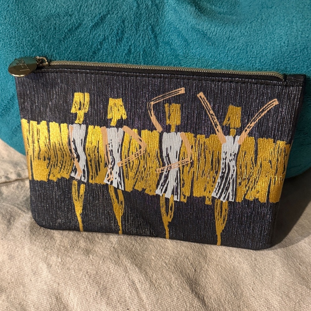 Ipsy Black, Silver and Gold girls Cosmetic Bag